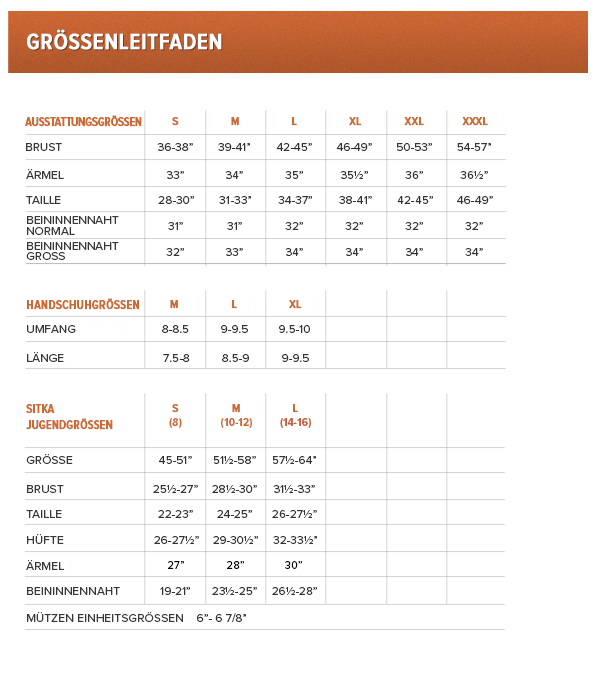SITKA-GEAR-Gr-ssenleitfaden SITKA-GEAR-Gr-ssenleitfaden