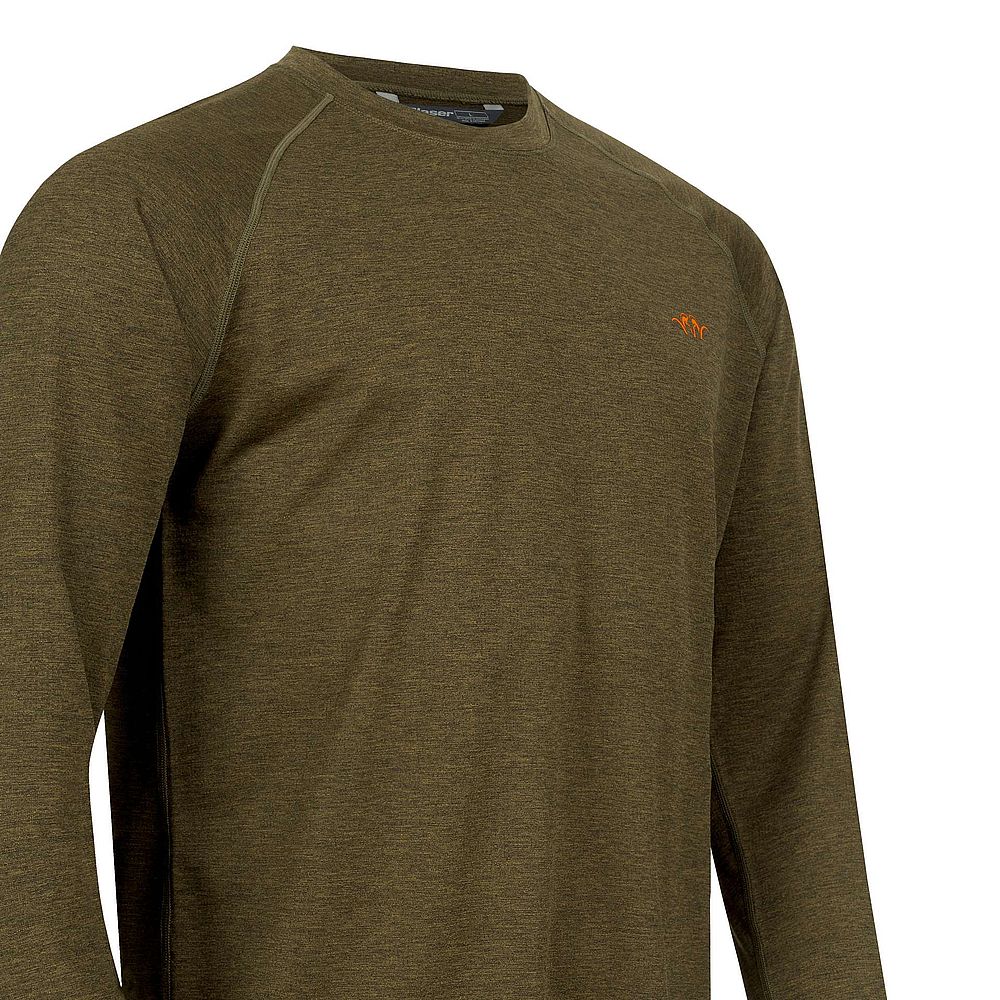 BLASER Herren Tech LS Shirt 23 in dunkel oliv Detailansicht