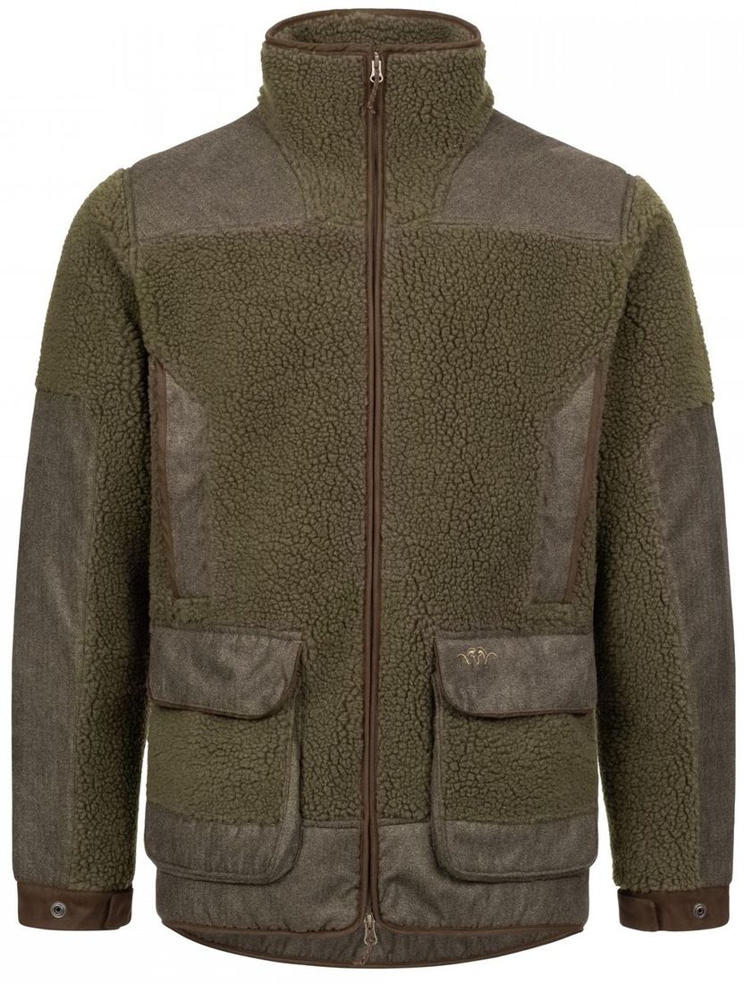 BLASER Herren Sherpa Fleece Jacke in dunkel oliv