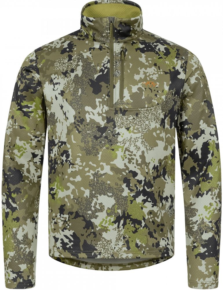 BLASER Drain Midlayer HalfZip Herren HunTec Camo Frontansicht