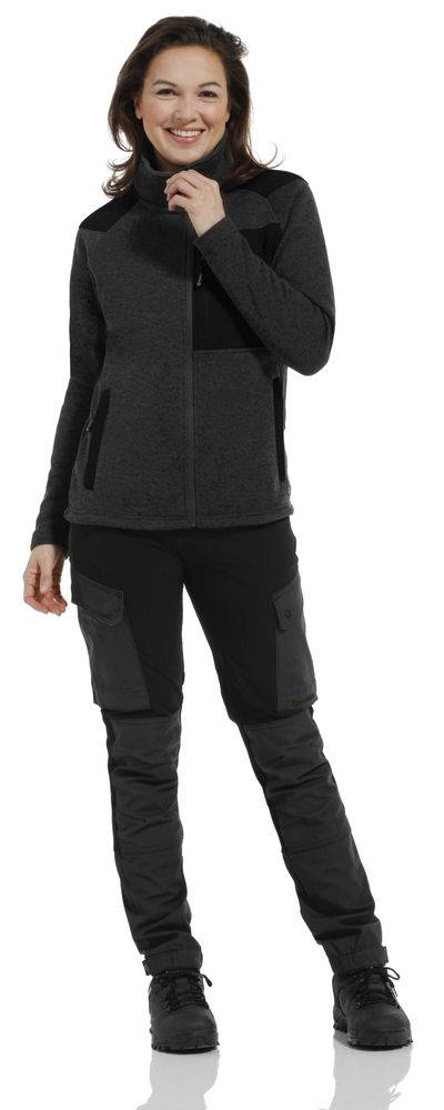 ROVINCE Fleecejacke Coarse Damen in anthrazit angezogen