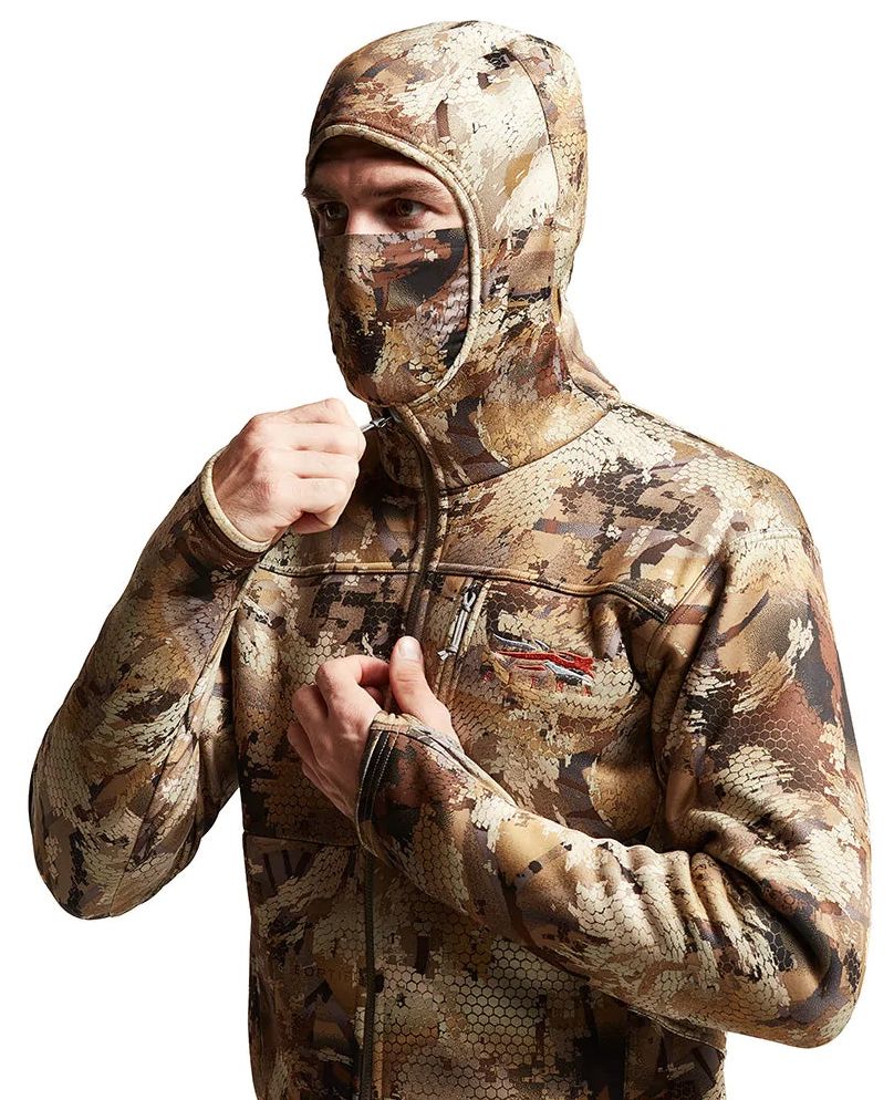 SITKA Traverse Hoody in Waterfowl Marsh Kapuze und Tarnmaske