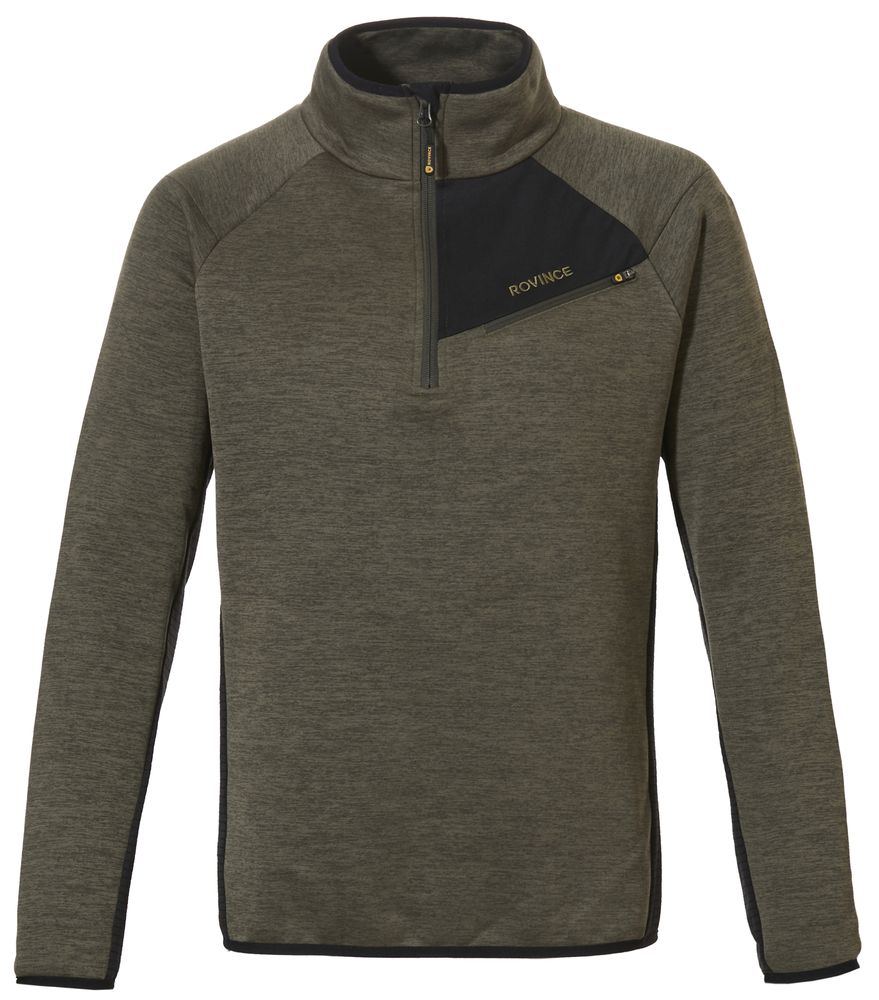 Rovince-Zip-Pullover-Ergoline-oliv-1 ROVINCE Zip Pullover Ergoline in grün Vorderseite