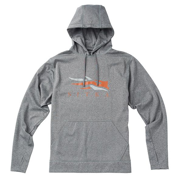 SITKA Logo Hoody in Heather Grey