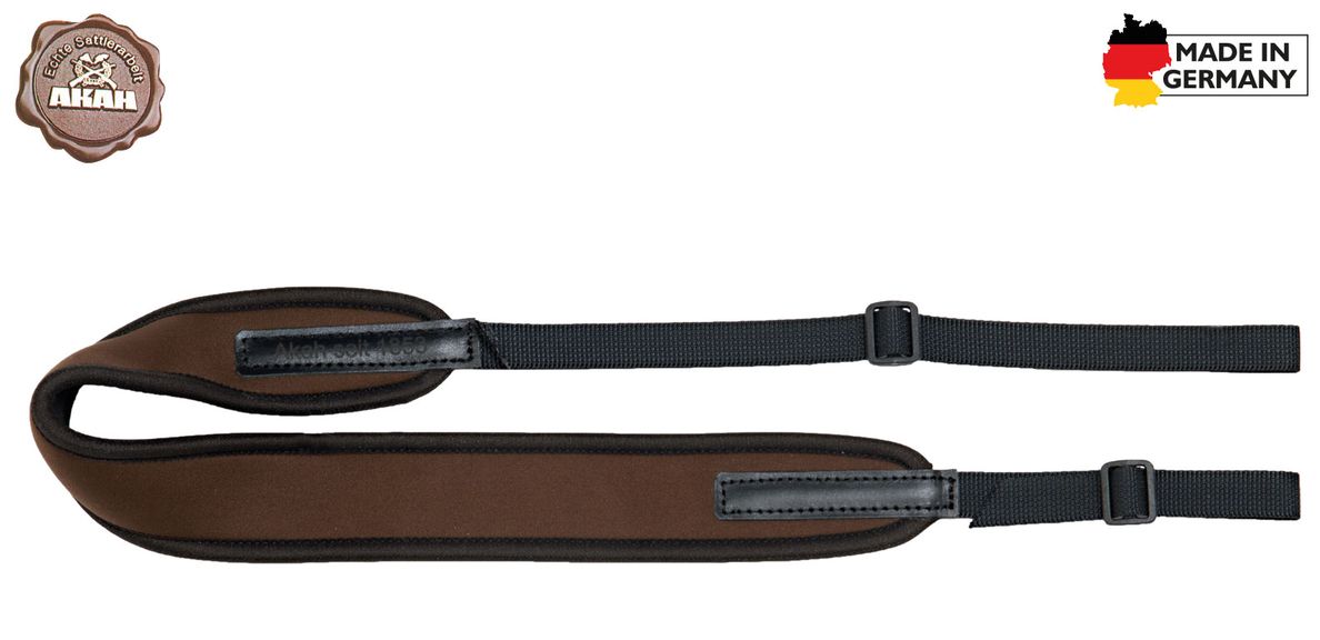 AKAH-Gewehrriemen-Universal-Neopren-superelastisch-in-braun AKAH Neopren Gewehrriemen in braun