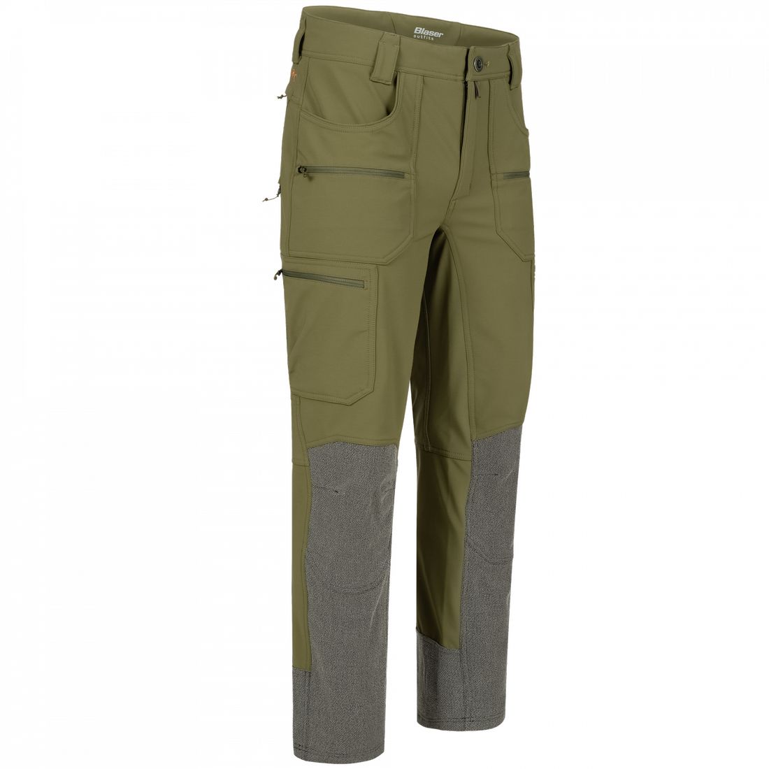 BLASER Tackle Softshell Hose Herren in dunkel oliv seitlich rechts