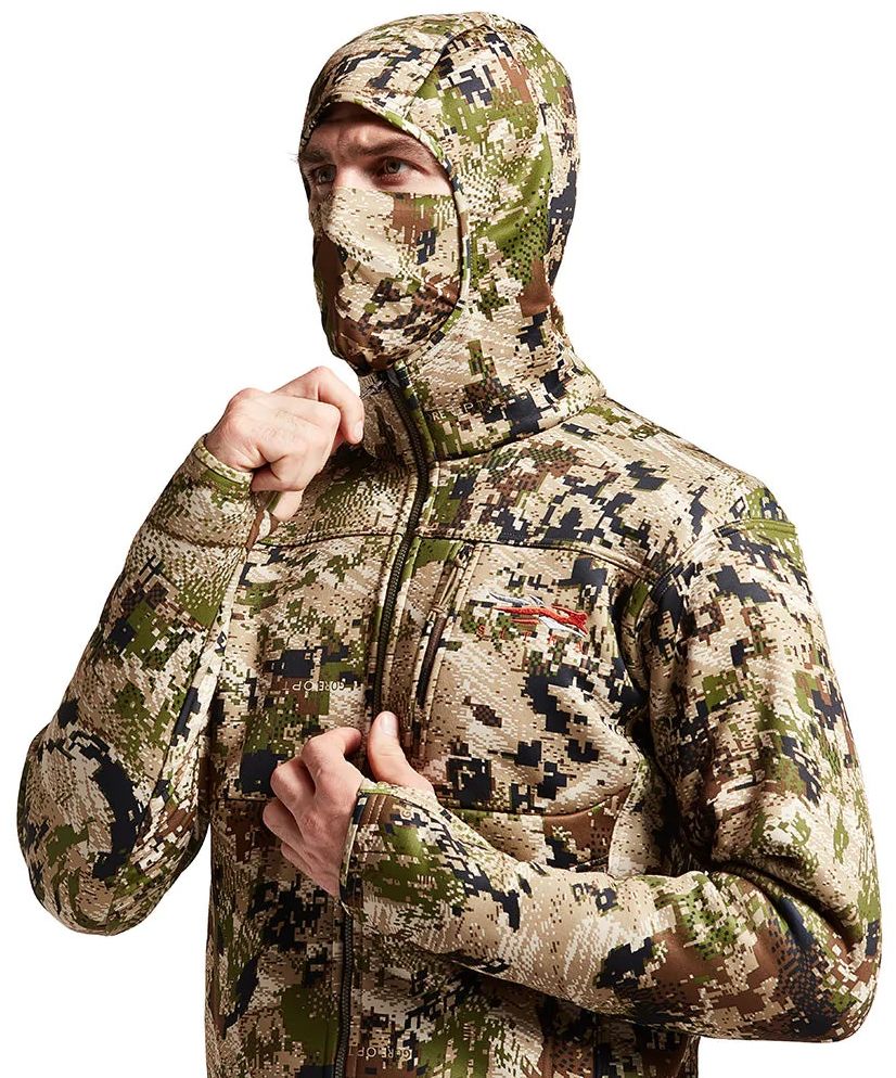 SITKA Traverse Hoody in Subalpine mit Kapuze und Tarnmaske