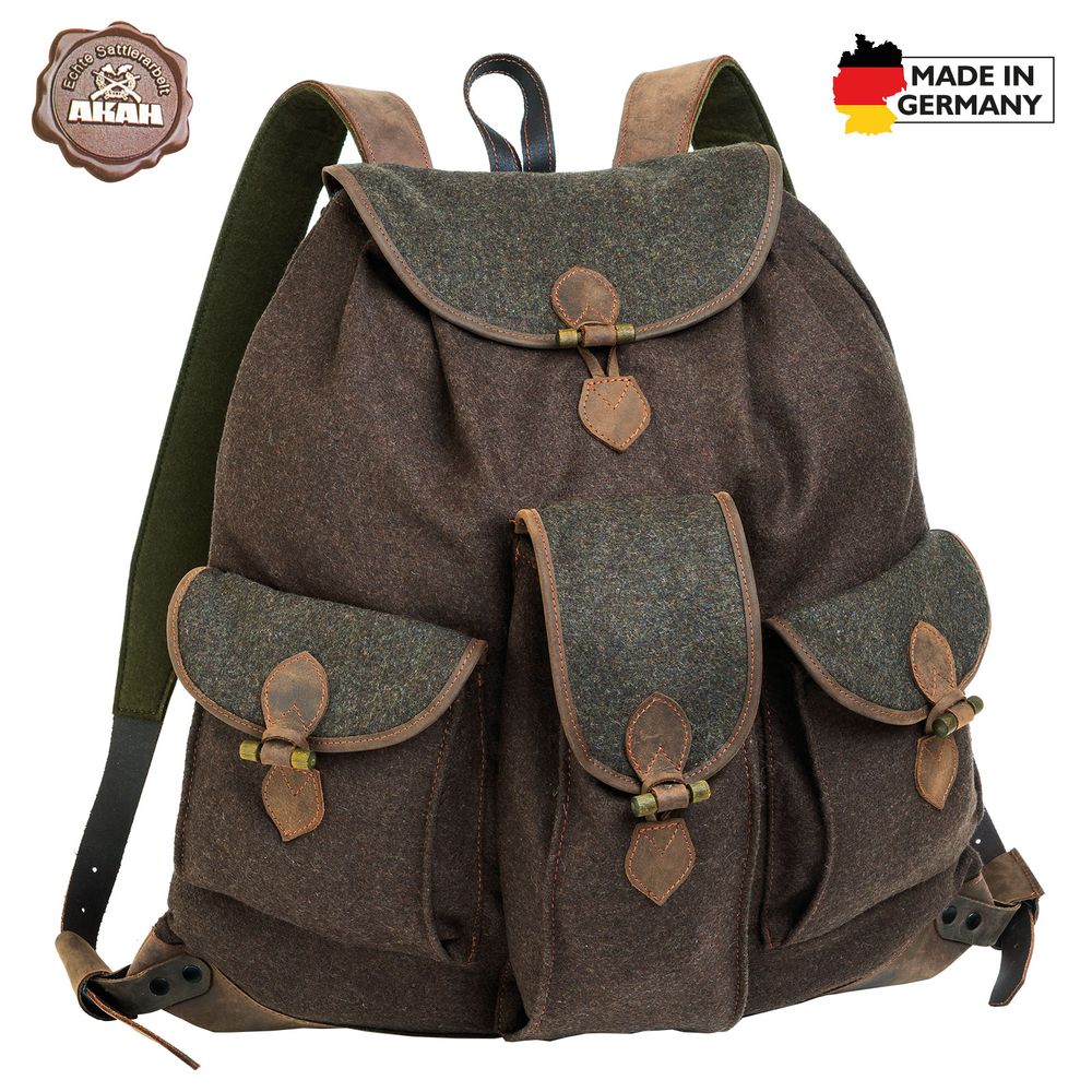 AKAH Loden-Rucksack braun/grün