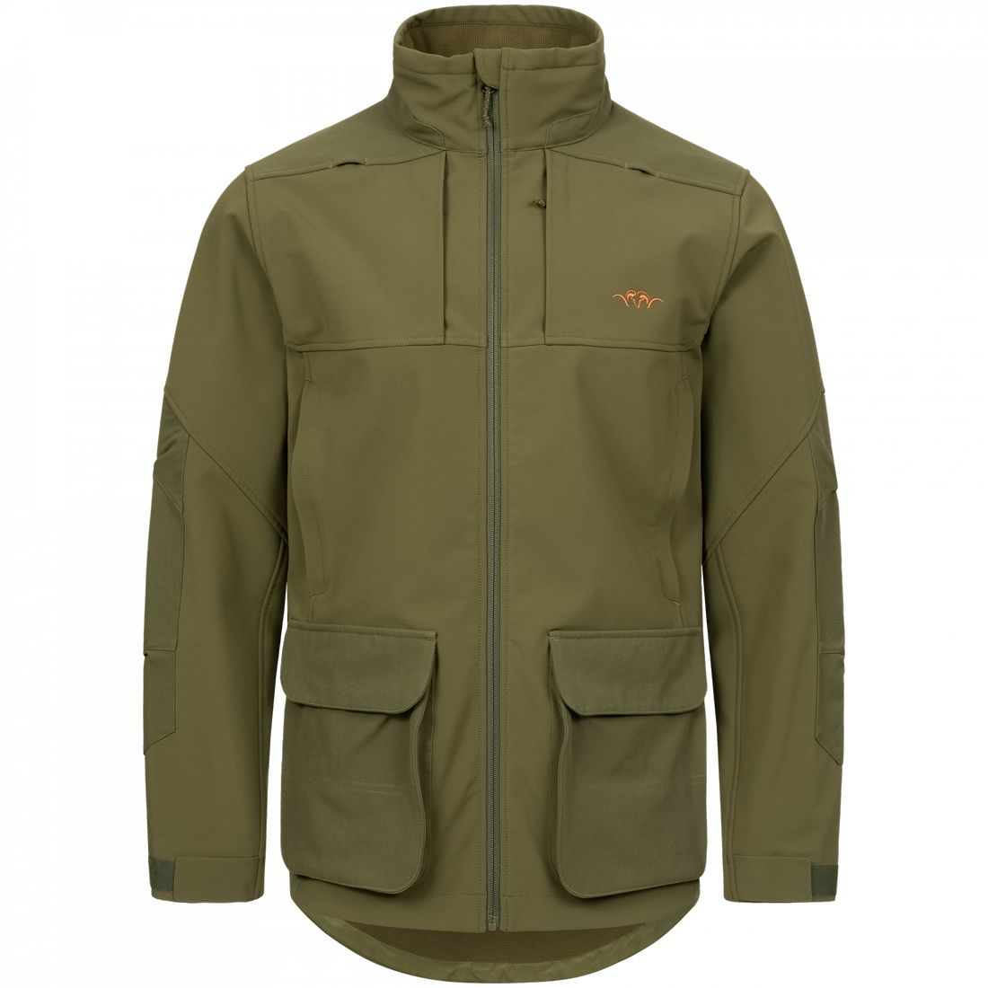 BLASER Tackle Softshell Jacke Herren in dunkel oliv Frontnasicht