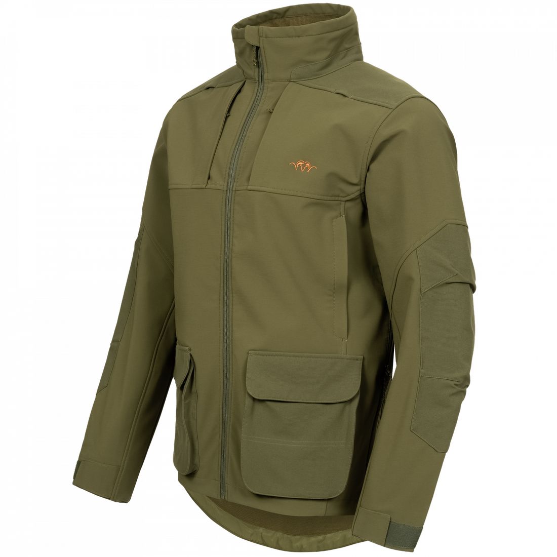 BLASER Tackle Softshell Jacke Herren in dunkel oliv seitlich links