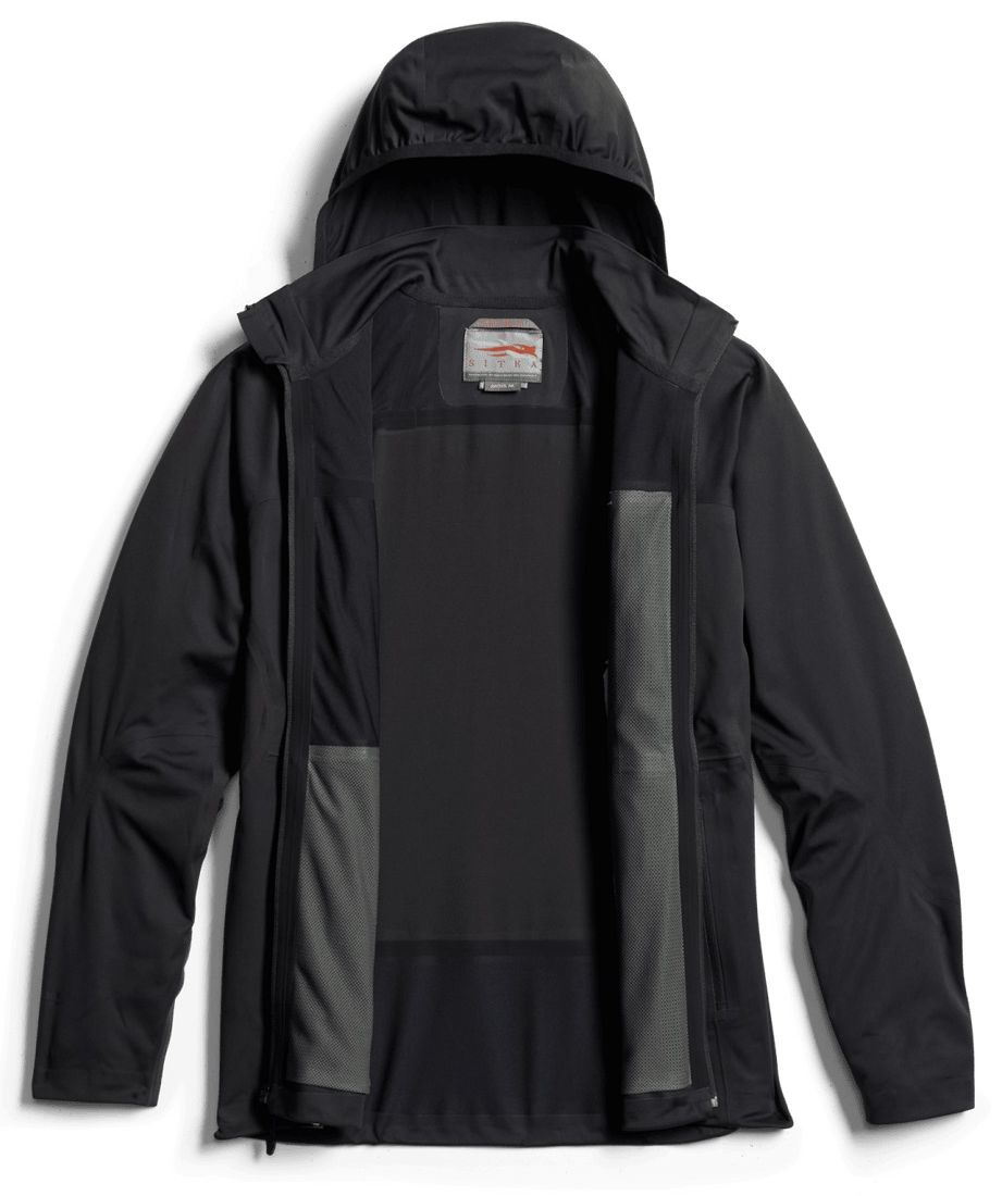 SITKA Mountain Evo Jacke in schwarz Innenansicht